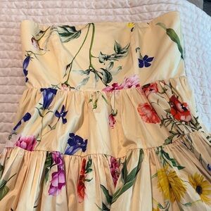 Express Yellow Strapless Dress